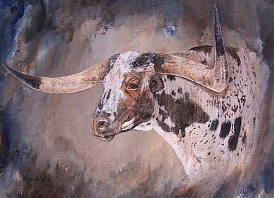 New painting by Kathy Winkler / Fort Worth Steer