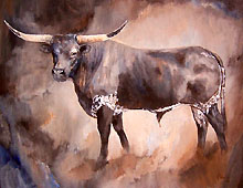 "BW" a painting of Blue Warrior by Kathy Winkler